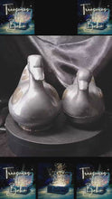 Load and play video in Gallery viewer, Vintage Pewter &amp; Brass Duck Trinket Boxes — Mid-Century Hong Kong Collectible Pair
