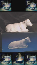在图库查看器中加载和播放视频，Avon Nativity – “The Cow” Matte Bisque Porcelain Figurine with Box
