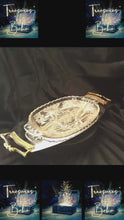 Load and play video in Gallery viewer, Vintage Kromex Relish Server – Mid-Century Chrome &amp; Gold Holiday Giftware (NOS in Box)
