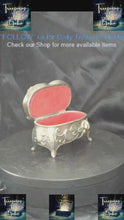 Load and play video in Gallery viewer, Vintage Japanese Art Nouveau Rose Metal Jewelry Box, Silver-Tone Trinket Casket
