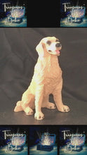 Load and play video in Gallery viewer, Vintage Golden Retriever Figurine – Smiling Resin Dog Statue with Lifelike Detail
