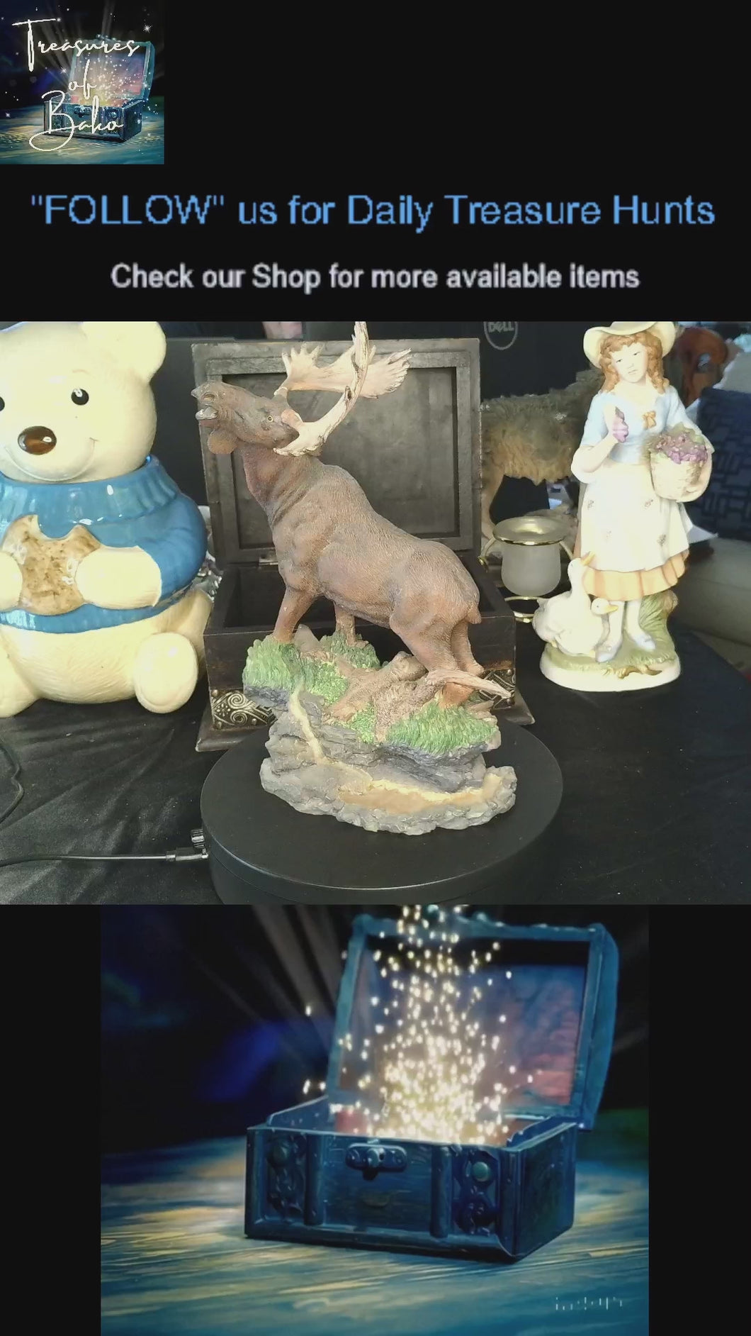 Majestic Northwoods Moose Sculpture | Hand-Painted Wildlife Figurine & Rustic Cabin Decor