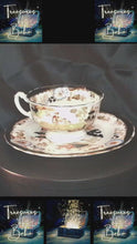 在图库查看器中加载和播放视频，Antique Georgian Chinoiserie Teacup &amp; Saucer — Kepple, Clare Street Bristol (Hand-Painted, Black Rim)
