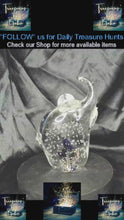 Load and play video in Gallery viewer, Vintage Italian Murano Art Glass Elephant Paperweight with Bullicante Bubbles - Trunk Up Figurine
