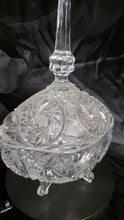 Load image into Gallery viewer, Hand-Cut Lead Crystal Candy Dish with Lid in Sparkling Form
