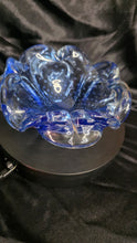 Load image into Gallery viewer, Vintage Italian Bullicante Art Glass Bowl – Mid-Century Modern, Ruffled Blue &amp; Clear Murano-Style Design
