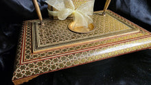 Load image into Gallery viewer, Vintage Persian Khatamkari Inlaid Wood Desk Set with Dual Pens
