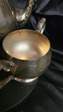 将图片加载到图库查看器，Vintage Silver-Plated Coffee &amp; Tea Service Set – Unmarked 3-Piece Collection with Ornate Handles and Timeless Patina
