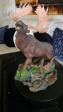 Load image into Gallery viewer, Majestic Northwoods Moose Sculpture | Hand-Painted Wildlife Figurine &amp; Rustic Cabin Decor
