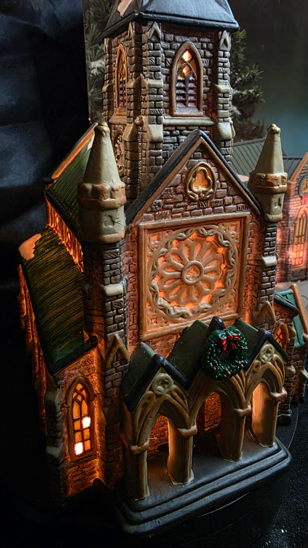 Heartland Valley Village – Illuminated Porcelain Cathedral Church | Hand-Painted Holiday Collectible