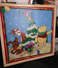 Load image into Gallery viewer, Winnie-the-Pooh, Tigger &amp; Piglet Holiday Glitter Art — 17&quot; x 17&quot; Framed Wall Décor
