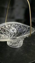 Load image into Gallery viewer, Avon Vintage Clear Pressed Glass Basket with Gold Metal Handle

