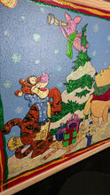 Load image into Gallery viewer, Winnie-the-Pooh, Tigger &amp; Piglet Holiday Glitter Art — 17&quot; x 17&quot; Framed Wall Décor
