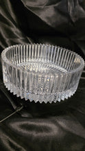 Load image into Gallery viewer, Vintage Clear Glass Ribbed Bowl with Starburst Bottom - Faceted Rim Elegance 9in x 3in
