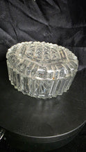 将图片加载到图库查看器，Vintage Ribbed Glass Trinket Box with Lid | Art Deco Style Pressed Glass Candy Dish or Vanity Jar
