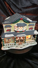 Load image into Gallery viewer, Snowflake Falls “General Store” Illuminated Porcelain Holiday House – Lighted Village Collectible
