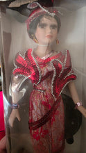 Charger l&#39;image dans la galerie, Lady Brianna Collector Edition Porcelain Doll – Red Sequin Lace Gown with Stand &amp; Original Box (New in Box)
