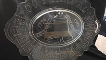 Load image into Gallery viewer, Vintage 1976 Bicentennial Liberty Bell Glass Platter – Commemorative “1776–1976 Declaration of Independence” Collector Serving Tray
