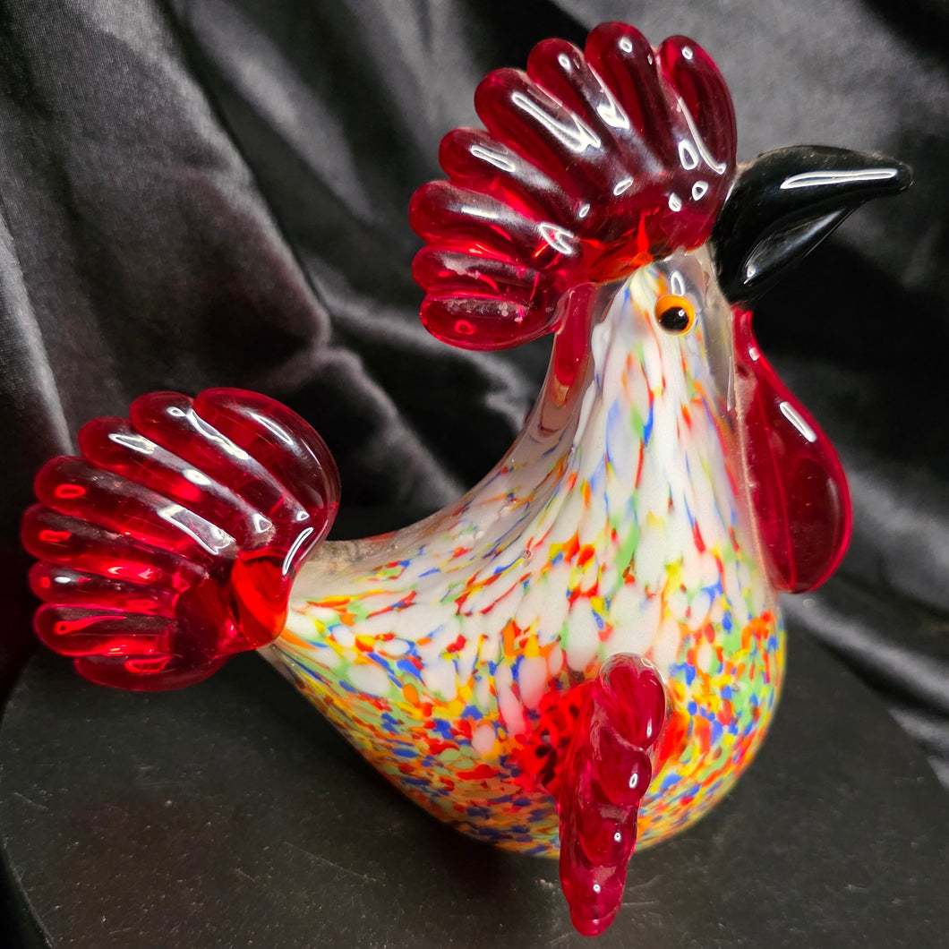 Vintage Murano-Style Art Glass Rooster Figurine - 6