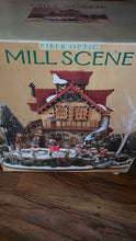 Load image into Gallery viewer, Fiber-Optic Winter Mill Scene — Animated Skaters, Waterwheel &amp; Music
