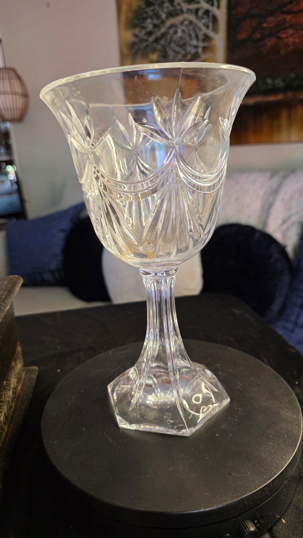 Vintage Shannon Crystal by Godinger Dublin 24% Lead Crystal Large Compote Vase | Elegant Pedestal Bowl