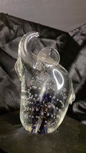 Load image into Gallery viewer, Vintage Italian Murano Art Glass Elephant Paperweight with Bullicante Bubbles - Trunk Up Figurine
