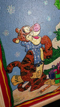 Load image into Gallery viewer, Winnie-the-Pooh, Tigger &amp; Piglet Holiday Glitter Art — 17&quot; x 17&quot; Framed Wall Décor

