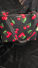将图片加载到图库查看器，Kate Spade New York “Cherry Lane” Canvas Tote – Black with Red Cherry Print (Brand New)
