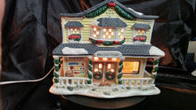 Load image into Gallery viewer, Snowflake Falls “General Store” Illuminated Porcelain Holiday House – Lighted Village Collectible
