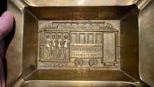Load image into Gallery viewer, Vintage Solid Brass San Francisco Cable Car Ashtray, Heavy Souvenir Tray from India, Powell &amp; Market St. Collectible
