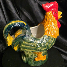 Cargar imagen en el visor de la galería, Vintage Ceramic Rooster Gravy Boat - 7&quot; Colorful Chicken Creamer Pitcher
