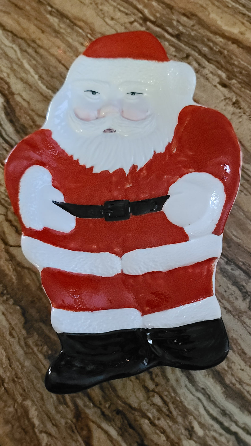 Rare Vintage Santa Dish Hand Painted in Italy by Bresolin