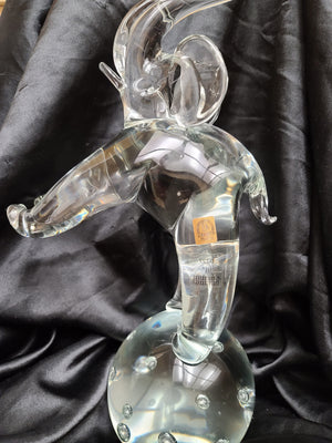 Licio Zanetti Murano Glass Elephant 16in Italian Art Glass Sculpture
