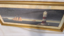 Cargar imagen en el visor de la galería, Lighthouse Sailboat Ocean Framed Print 21&quot; x 9.5&quot;
