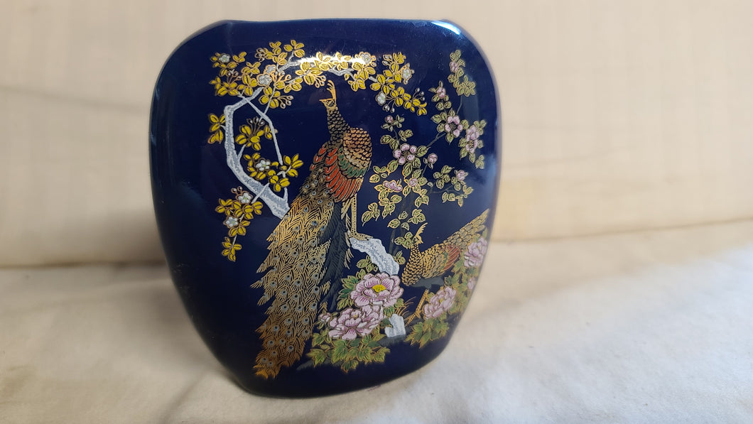 Asahi Flower Bud Vase Blue Vintage