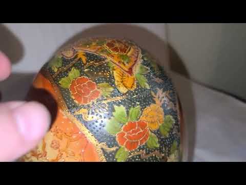 Vintage Satsuma Chinese Egg 9