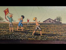 Load and play video in Gallery viewer, Vintage Art on Silkscreen by H Hargrove 16in x 20in
