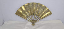 Charger l&#39;image dans la galerie, Solid Brass Vintage Mid Century Etched Oriental Fan
