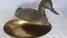 Load image into Gallery viewer, Vintage Brass Duck Container
