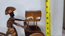 Charger l&#39;image dans la galerie, Handmade Wood Carved Asian Tuk Tuk Sculpture
