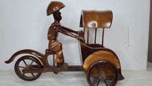 Load image into Gallery viewer, Handmade Wood Carved Asian Tuk Tuk Sculpture
